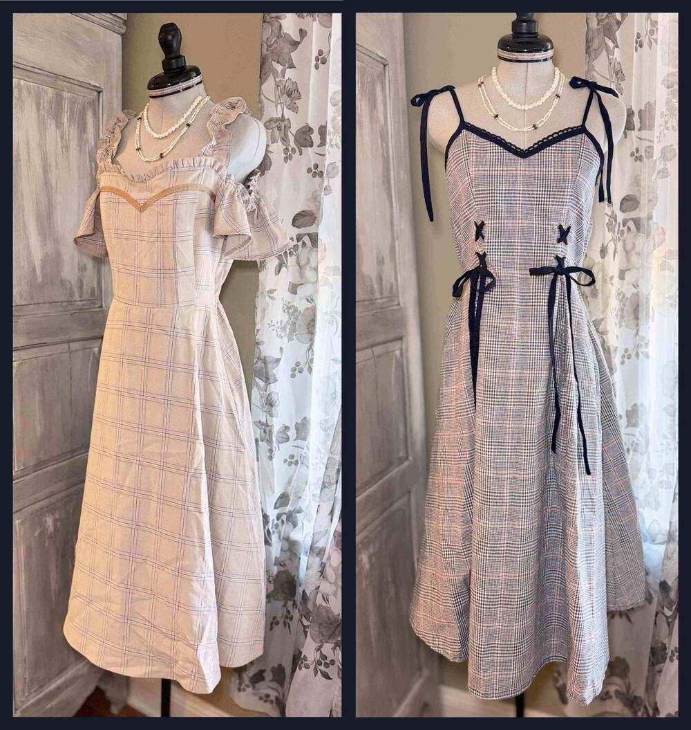 Liz Lisa LOT of 2 Lace-Up Salopette Camisole Check Dress Jfashion Gyaru Himekaji